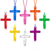 XIPENGKEJI crystal cross necklaces front view set showing overall arrangement for group gifts.