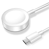 Xiwxi magnetic Apple Watch charger front view in white for easy setup