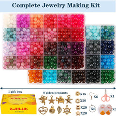 XJRLUK bead kit includes elastic string and scissors for easy jewelry making