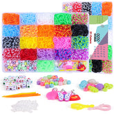 XKDOUS rubber band bracelet kit packaging shows organized storage for easy crafting.
