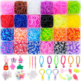 XKDOUS 24-color rubber band kit packaging with vibrant options for gifts.
