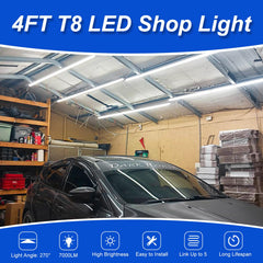 XLNYUUI Led Shop Light 4ft chip close-up highlights high-efficiency LEDs for bright tasks.