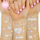 xo Fetti Cheers Bachelorette tattoos with iridescent diamonds for festive decor and photo moments.
