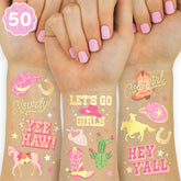 xo Fetti cowgirl tattoos pack front view for stylish western party decor