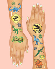 xo Fetti Pterosaur tattoo with metallic shine for eye-catching wear.