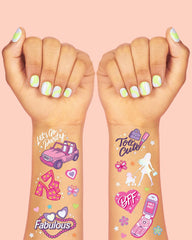 xo Fetti pink party tattoos convertible cars for playful moments and photo-ops.