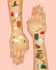 xo, Fetti Wizard Party tattoos highlighting owls for enchanted vibe