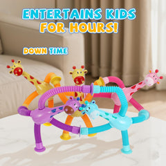XONTEUS giraffe with extendable limbs encourages fine motor play and shaping