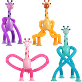 XONTEUS giraffe travel toy blue with suction cup for windows, engaging kids during flights
