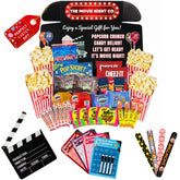 XOXO Parents Movie Night Basket with popcorn trays for easy, shared snacking at home