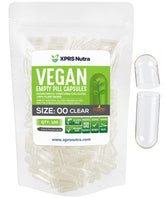 XPRS Nutra Size 00 empty capsules in clear shell for precise filling