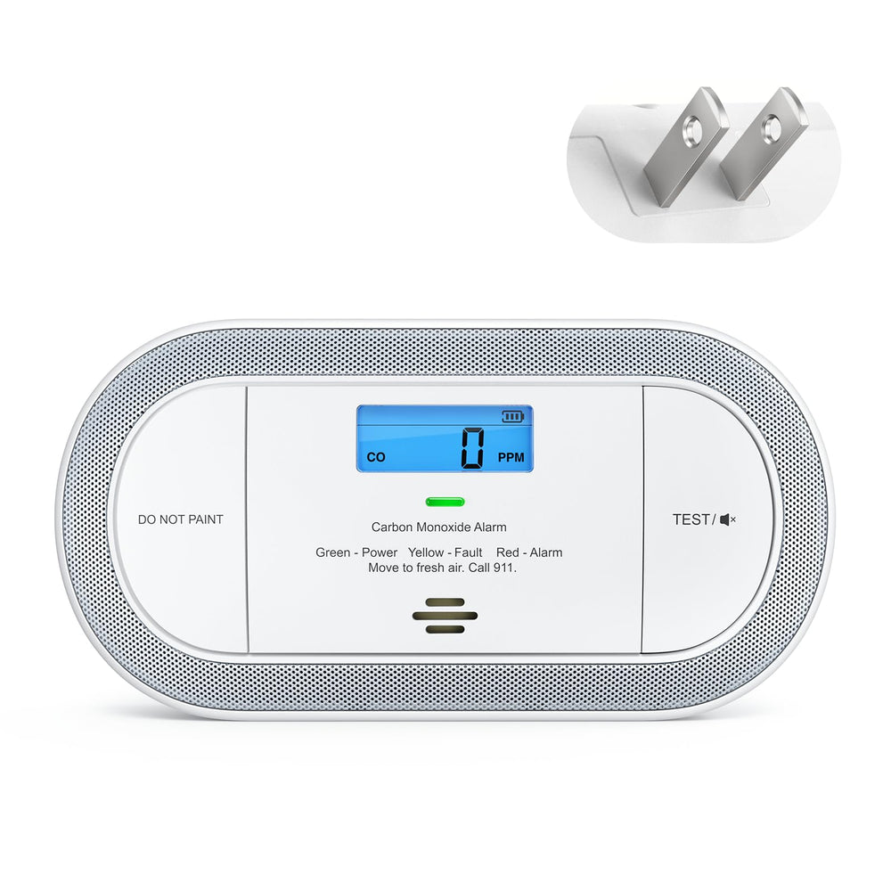 X-Sense plug-in CO detector mounted in wall outlet for continuous monitoring