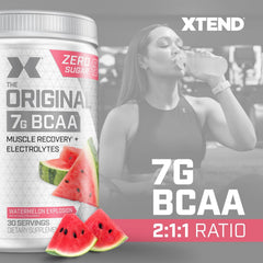 Xtend Original BCAA Powder with glutamine boost for enhanced post-workout repair.