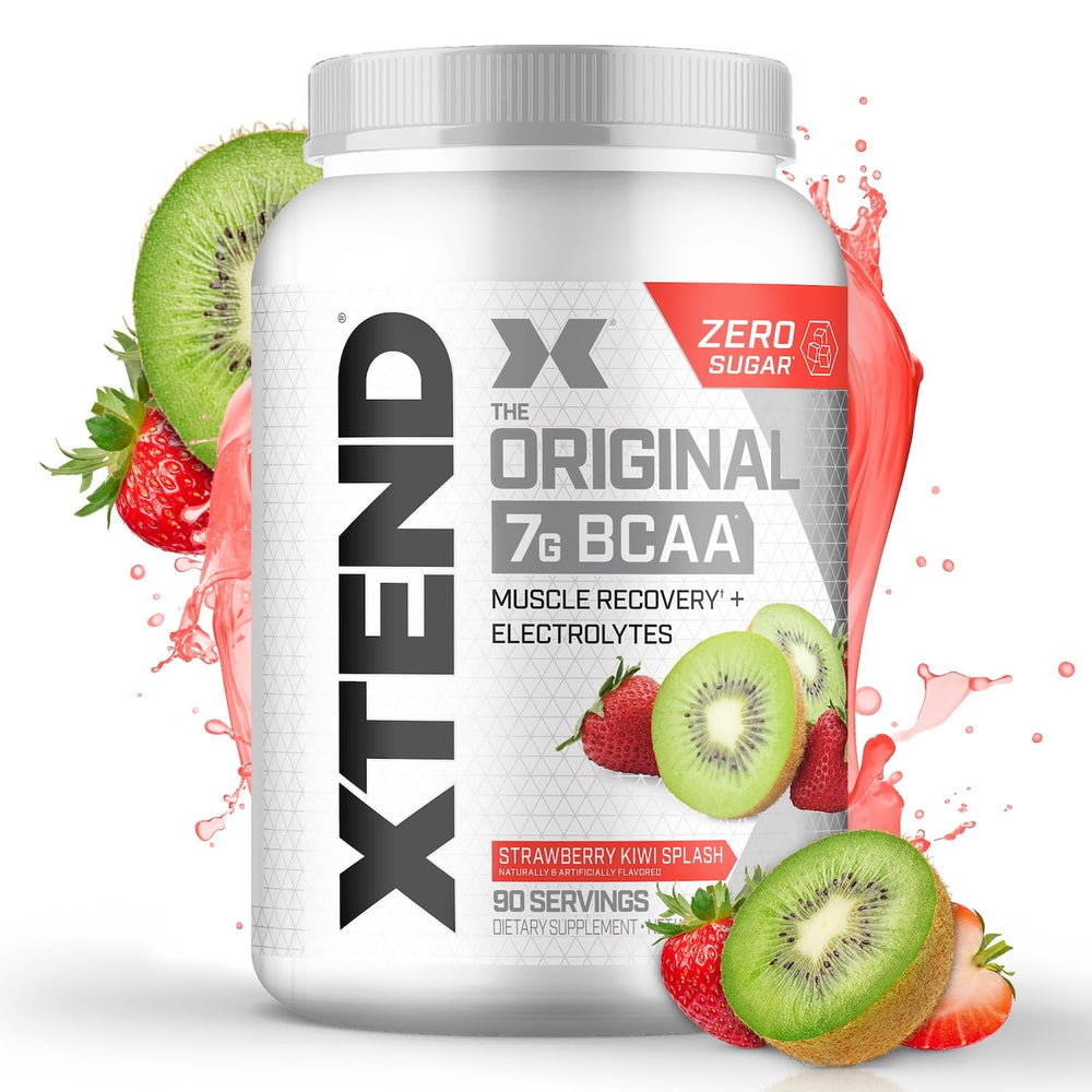 Xtend Original BCAA tub showing 7g BCAAs for recovery.