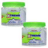 Xtreme Pro-Expert clear styling gel jar showing all-day hold in action.