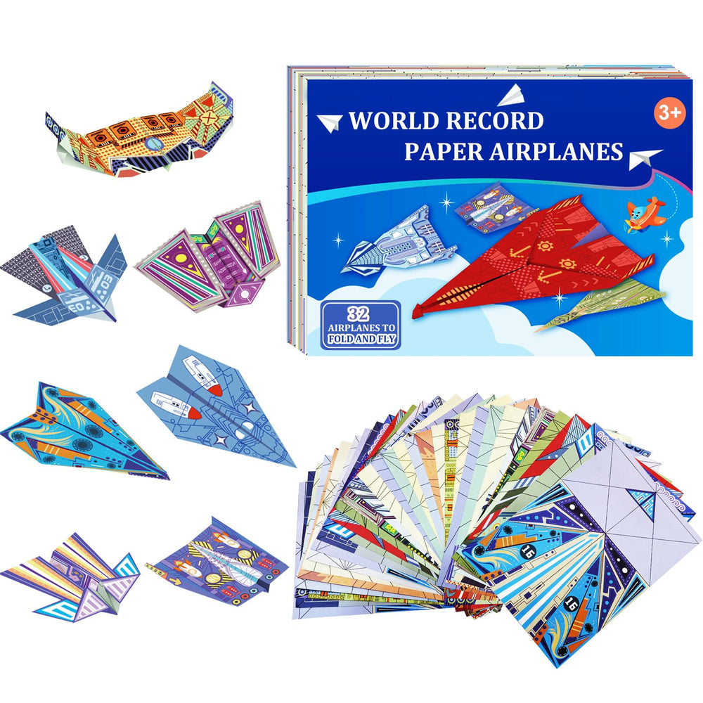 Xuoent kit with 16 airplane designs for creative folding and play