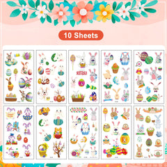 Xutengy Easter tattoos egg-pattern sheets for versatile decoration