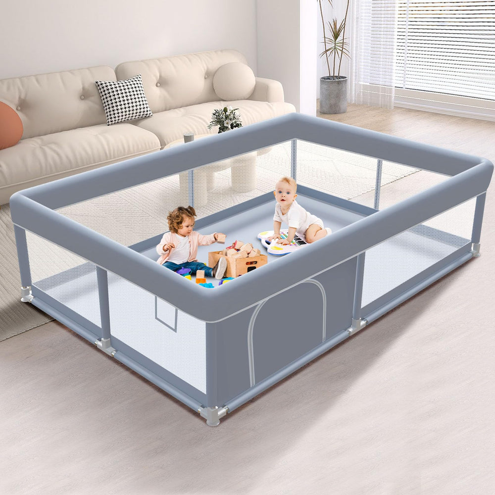 XVISHX baby playpen with spacious 65x50 inch area for safe supervision