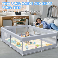 XVISHX Playpen mat included for cushioned playtime