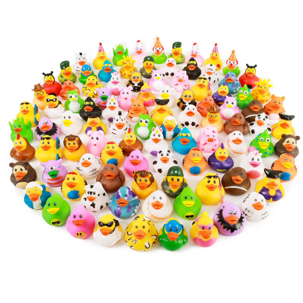 XY-WQ 100-pack rubber ducks for Jeeps ducking—bulk bath toys for kids