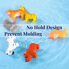 XY-WQ bath toy tiger with no-hole design for quick drying.