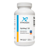 XYMOGEN OptiMag 125 bottle on countertop supporting daily magnesium intake.