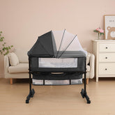 YADAQE Baby Cradle with a supportive mattress and breathable mosquito net for a comfortable, dry nap.