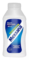 Sprinkling Yahve Mexsana powder on feet after a shower to refresh and absorb moisture