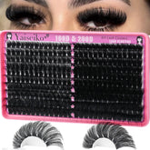 Yaiseiko lash clusters 100D-200D bulk close-up for dramatic volume at home.