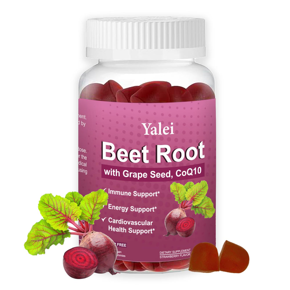Yalei Beet Root Gummies bottle with strawberry flavor for daily health support