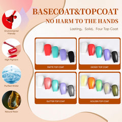 YALSYNY base coat and four top coats for long-lasting finishes.