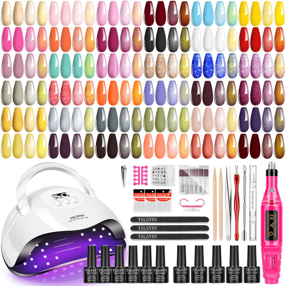 YALSYNY gel nail polish kit with UV lamp for at-home spa nails