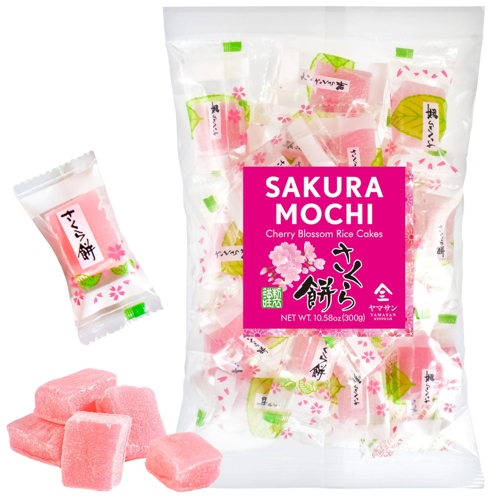 YAMASAN KYOTO UJI Sakura Mochi Candies box front for elegant spring snacking.