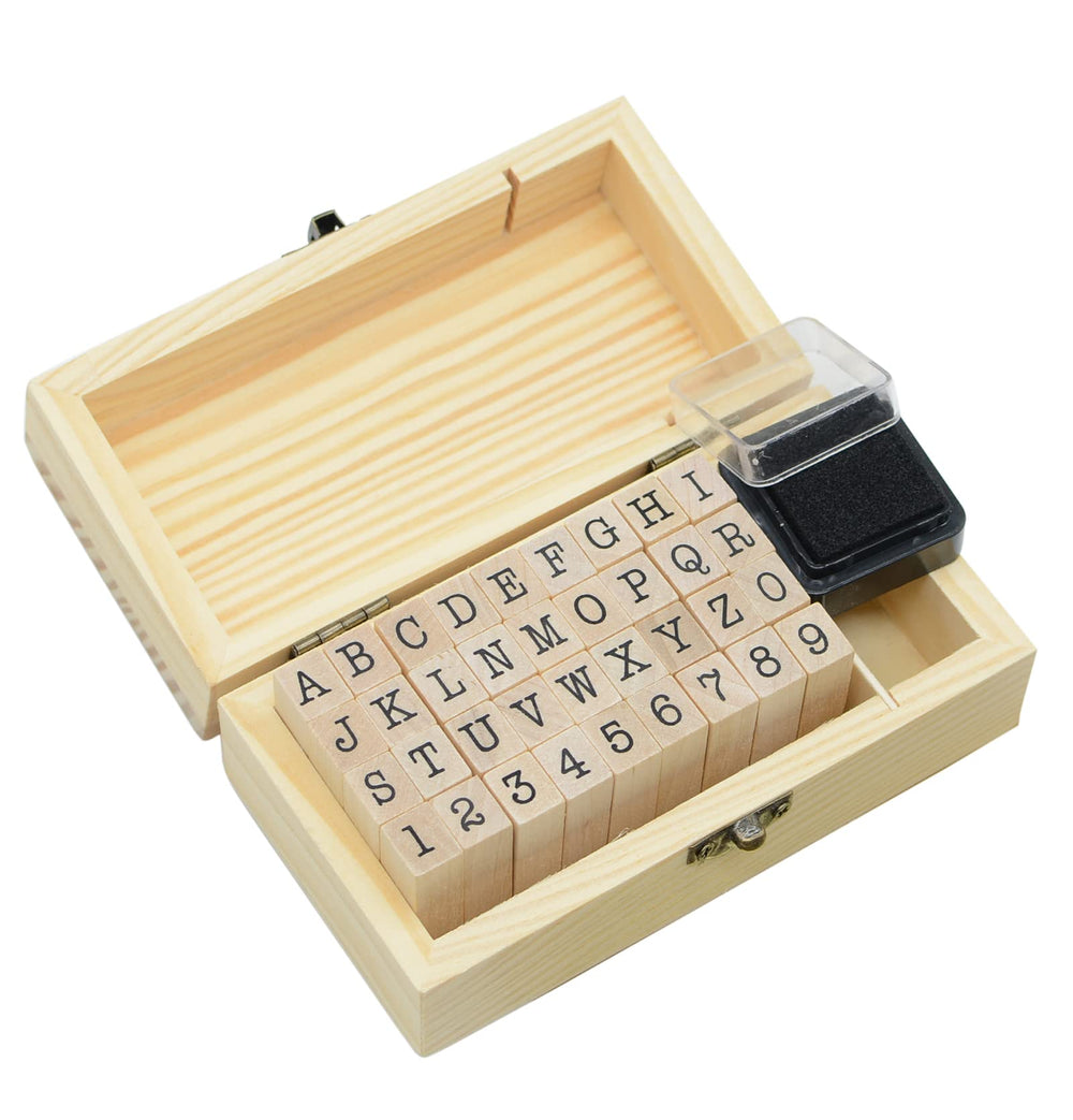 Yansanido 36-piece stamps set with letters and numbers for precise DIY text
