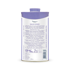 Yardley English Lavender talc application gesture on skin after a bath.