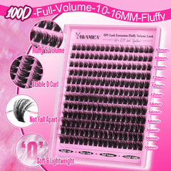 Yawamica 100D volume clusters provide airy, dramatic lashes with lightweight comfort.