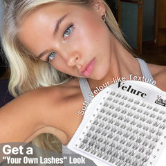 Yawamica Velure invisible band clusters disappear into the lash line for a seamless look.