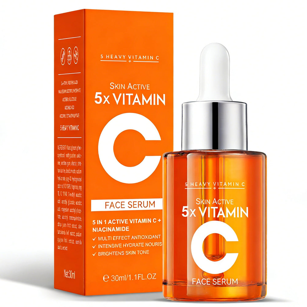 Yayabb Vitamin C Serum bottle with dropper shows quick absorption and brightness potential