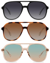 YDAOWKN retro square aviator sunglasses front view with UV400 protection for daily wear