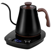 YDDZZM gooseneck kettle black angled view for precise pour-over.