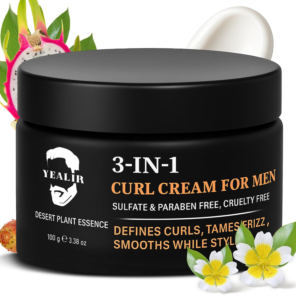 YEALIR 3-in-1 Curl Cream defines curls with light hold.