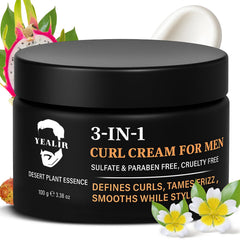 YEALIR 3-in-1 Curl Cream defines curls with light hold.