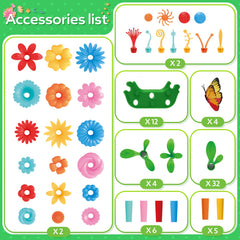 YEEBAY colorful flower bouquets supporting color recognition and fine motor practice