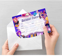 YEEFIGRO invitation card featuring Demon Movie Hunters design ideal for prep and personalization.