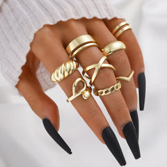 Rings laid out to highlight midi and regular size options