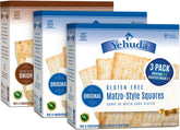 Yehuda gluten-free matzo original pack front, crisp squares for dipping and snacking