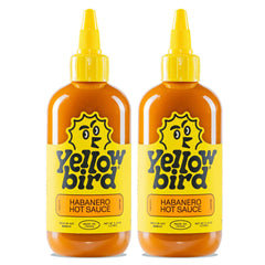 Yellowbird Classic Habanero Hot Sauce bottle front shows bright, fruity heat for everyday meals.