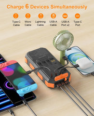 Rugged YELOMIN power bank with IP65 protection for outdoor durability.