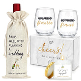 YENCHORN engagement wine glasses set with gold ink for elegant toasts