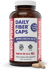 Yerba Prima Daily Fiber Caps bottle ready for convenient daily fiber support.